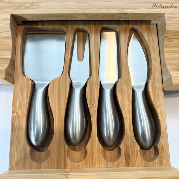 NWOT Large Charcuterie, Cheese and Cutting Board with Tools - Picture 3 of 7